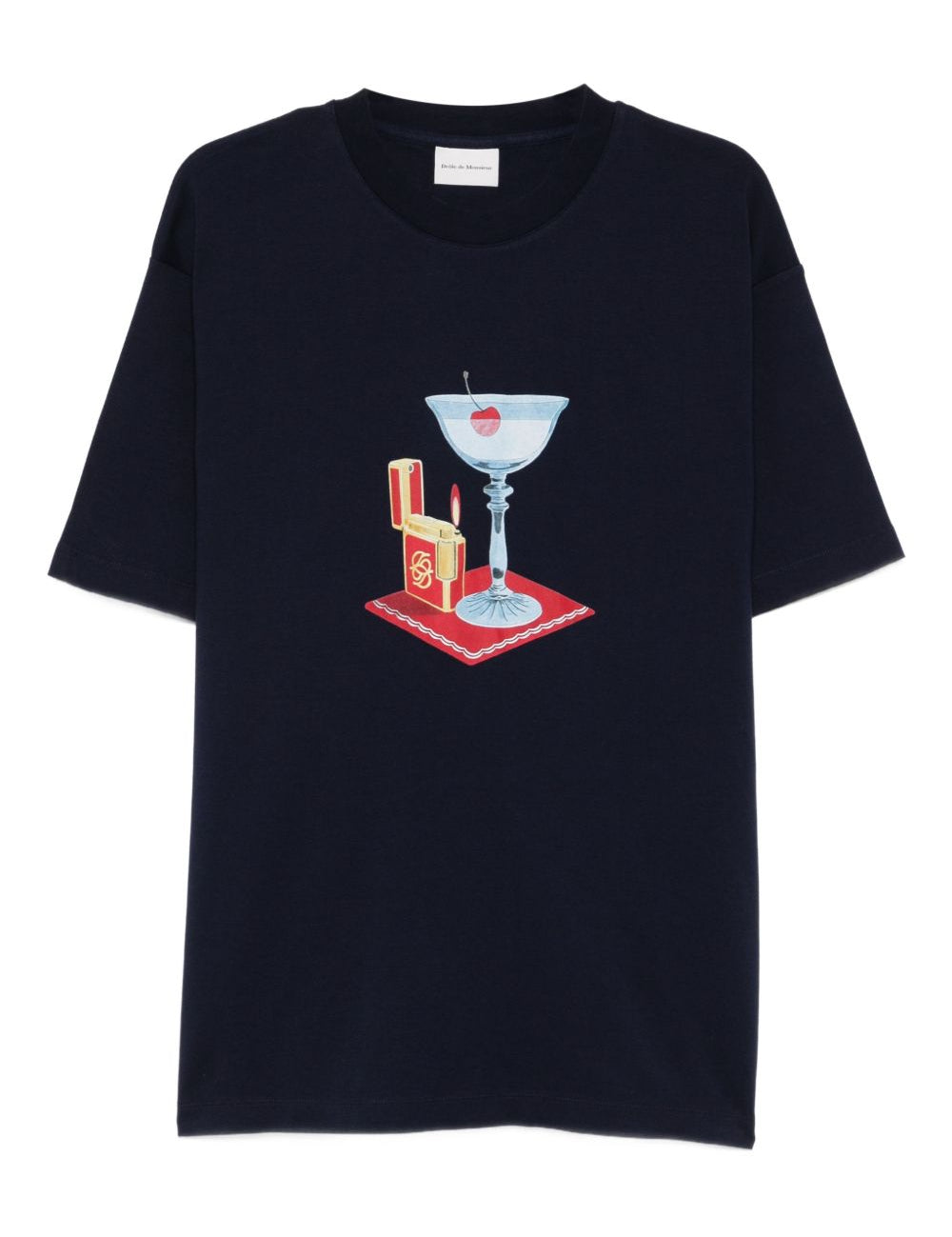 T-shirt con stampa grafica cocktail in blu Drole de monsieur - uomo 