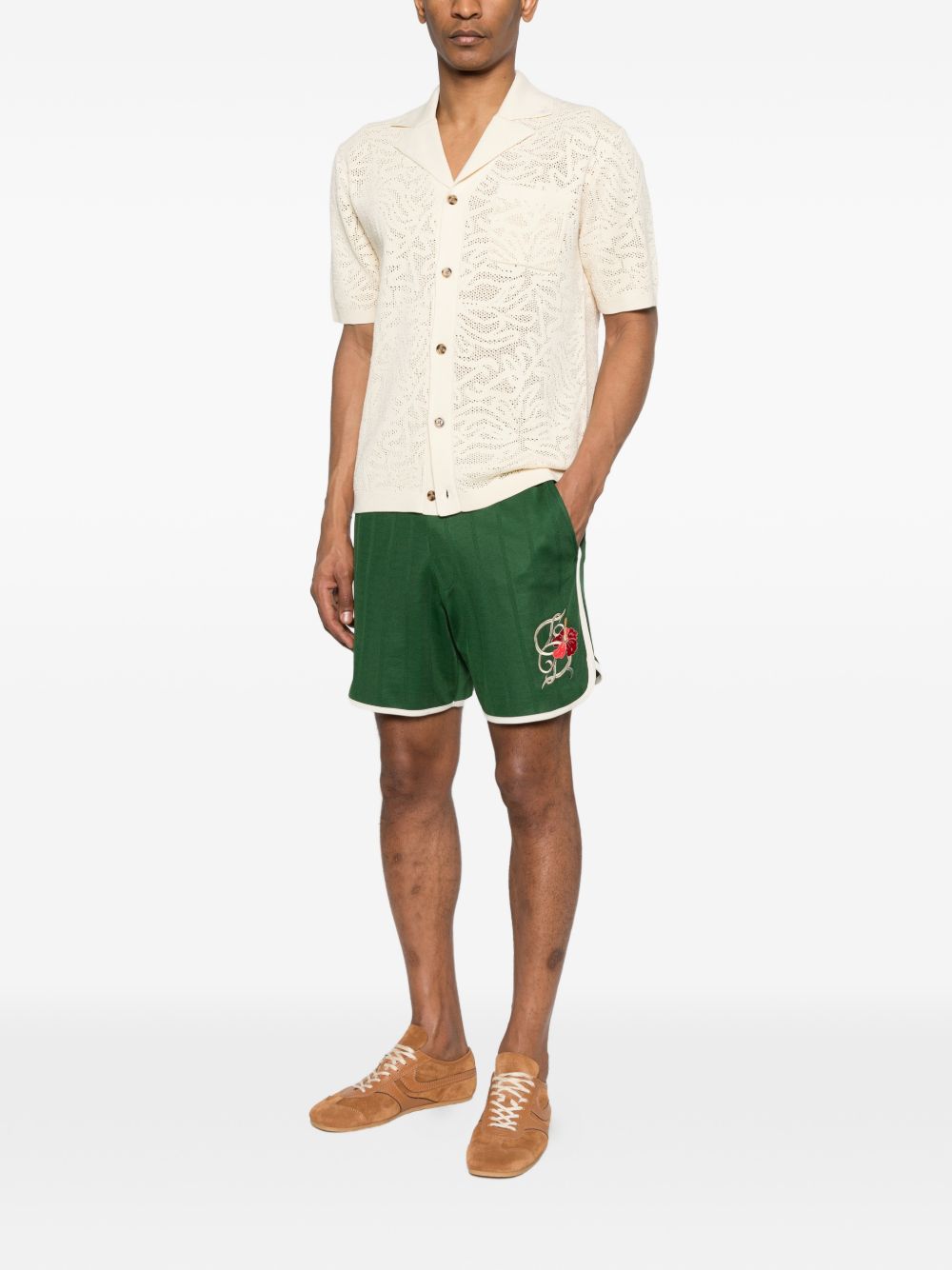 Shorts sportivi con logo in verde Drole de monsieur - uomo 
