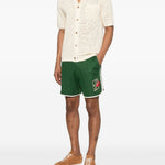 Shorts sportivi con logo in verde Drole de monsieur - uomo 