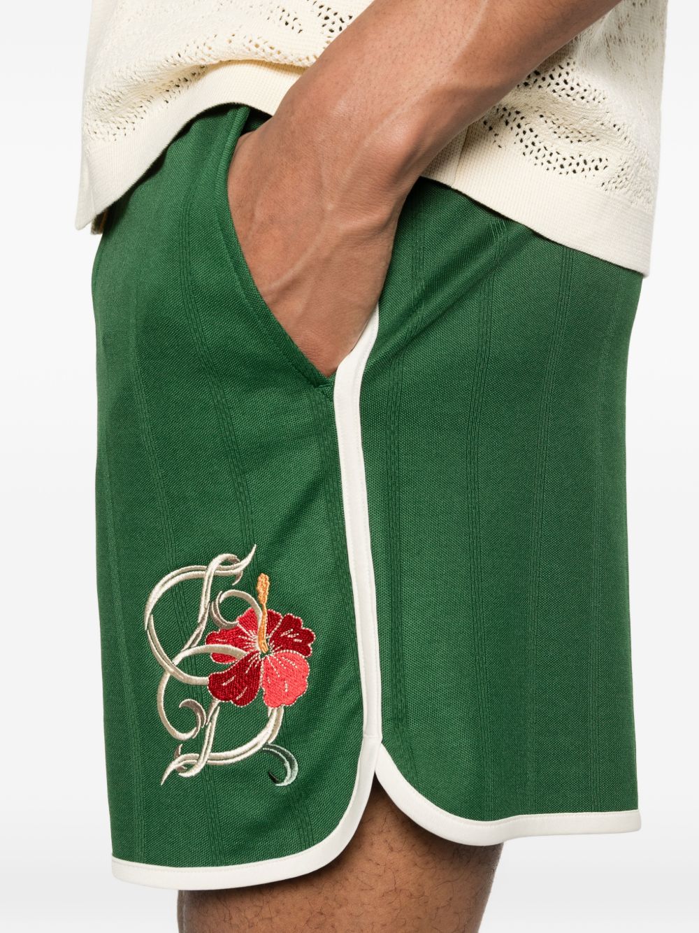 Shorts sportivi con logo in verde Drole de monsieur - uomo 