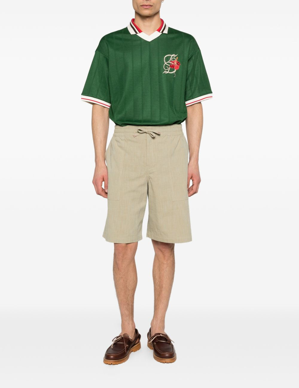 T-shirt D Hibiscus in verde Drole de monsieur - uomo 