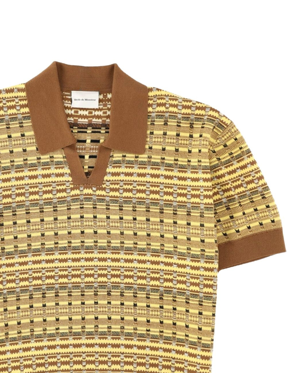 Polo con scollo a V in giallo Drole de monsieur - uomo 