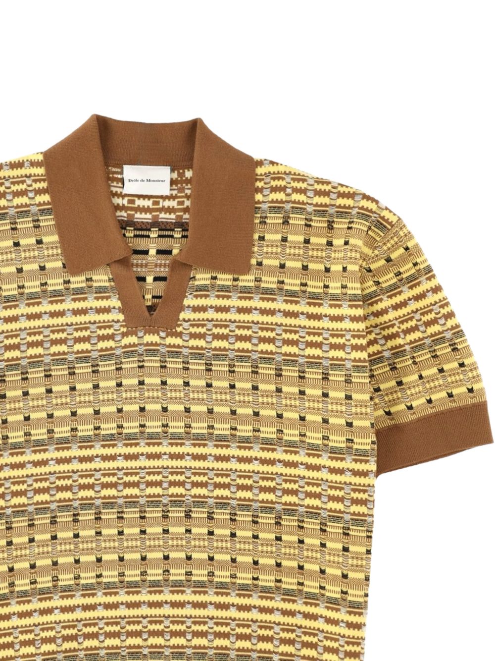 Polo con scollo a V in giallo Drole de monsieur - uomo 
