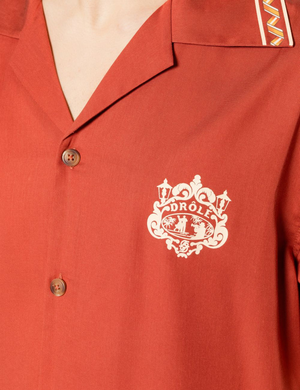 Camicia a maniche corte in rosso Drole de monsieur - uomo 