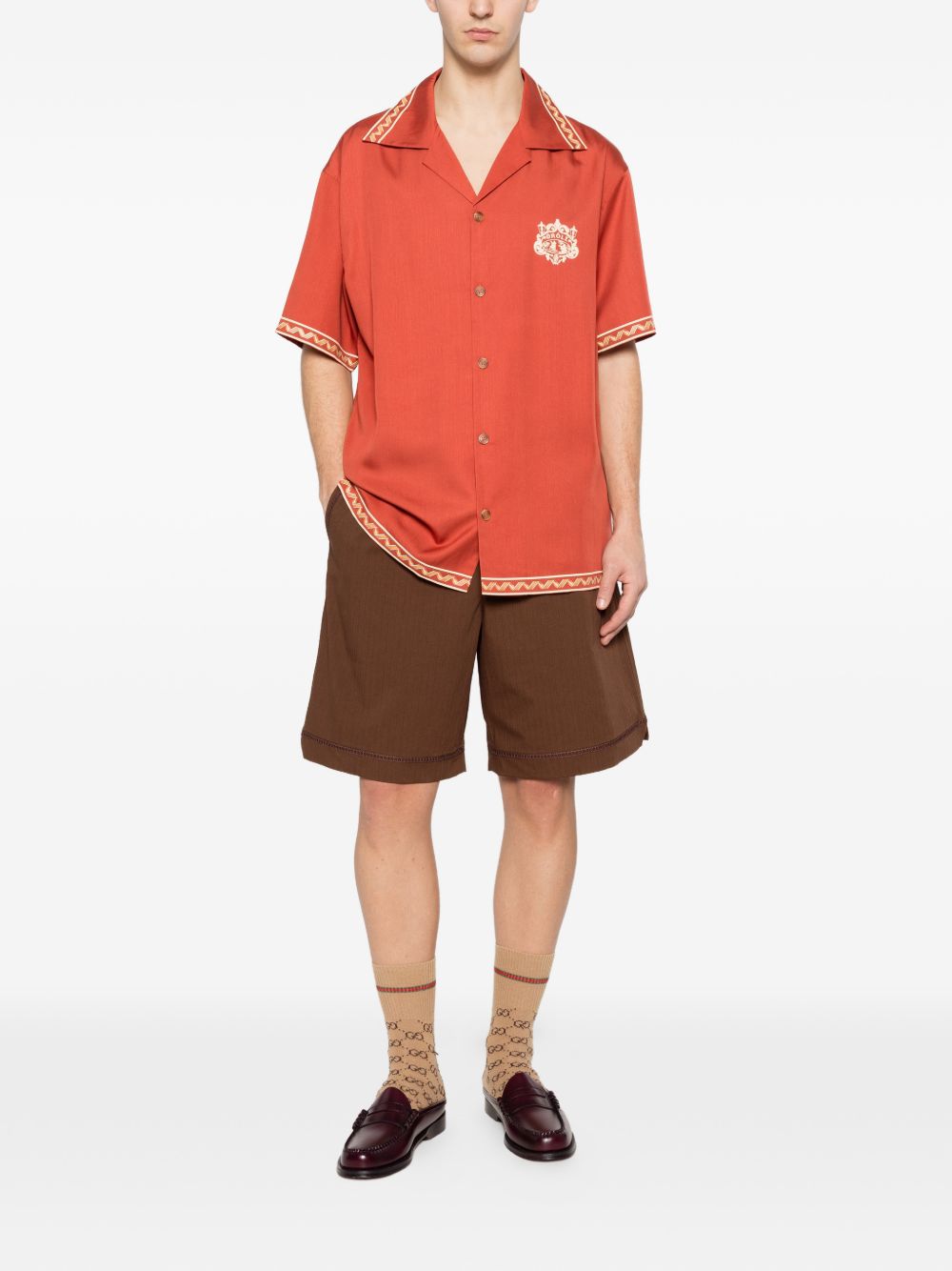 Camicia a maniche corte in rosso Drole de monsieur - uomo 