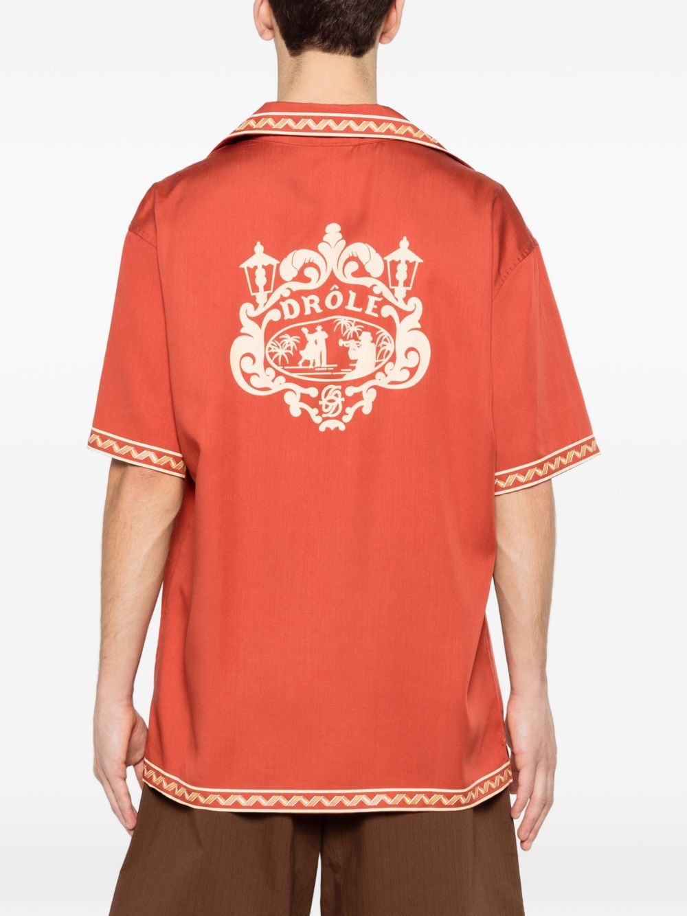 Camicia a maniche corte in rosso Drole de monsieur - uomo 