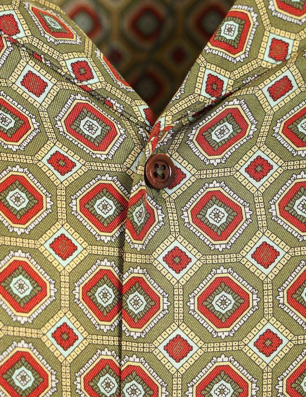 Camicia geometrica in verde Drole de monsieur - uomo 