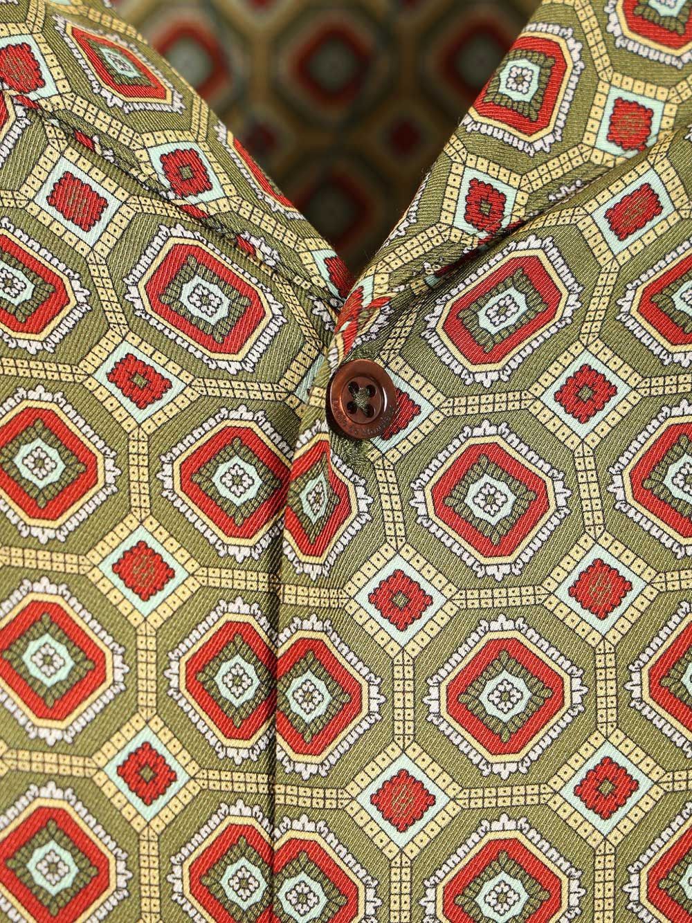 Camicia geometrica in verde Drole de monsieur - uomo 