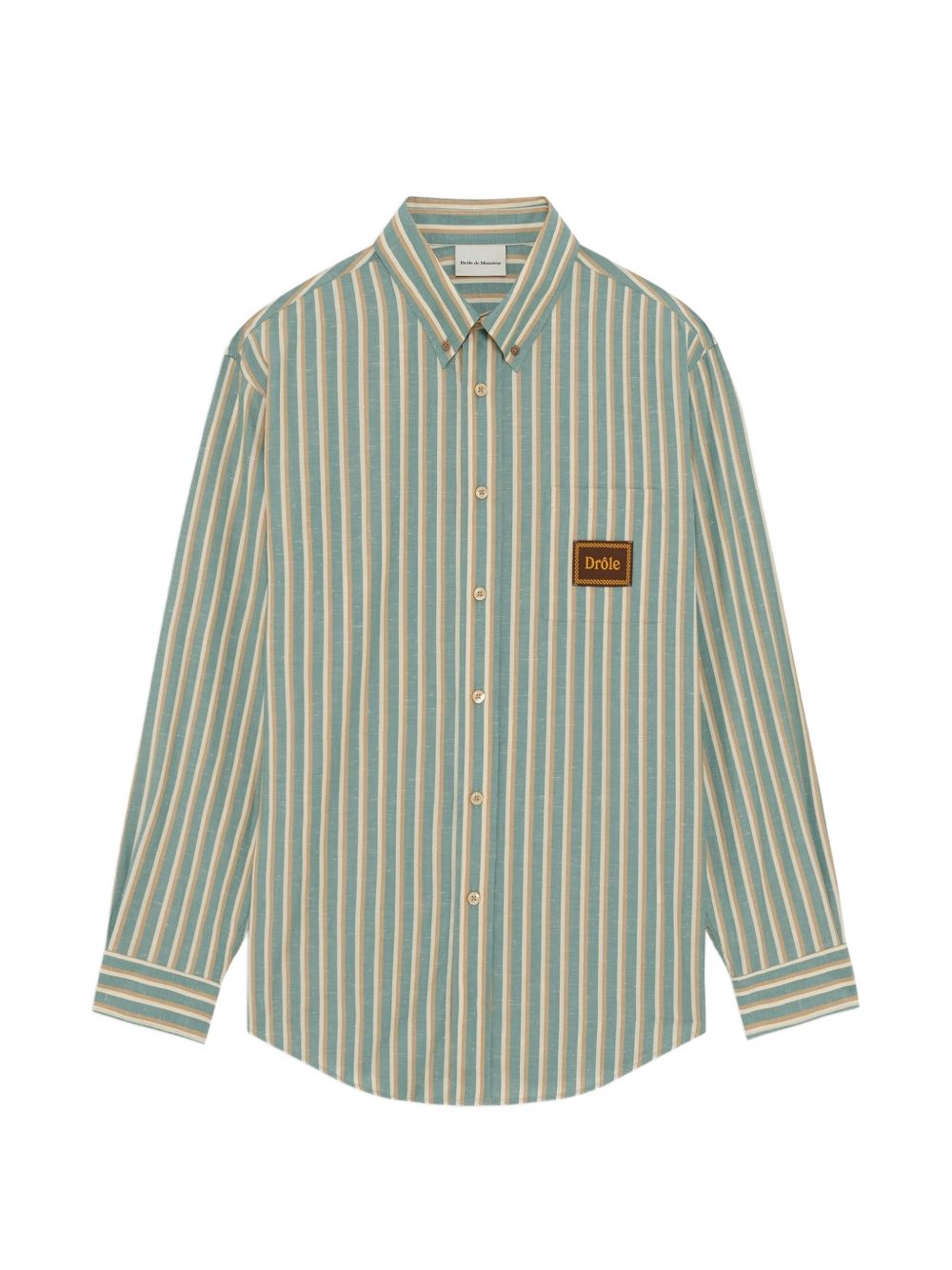 Camicia a righe con applicazione in verde Drole de monsieur - uomo 