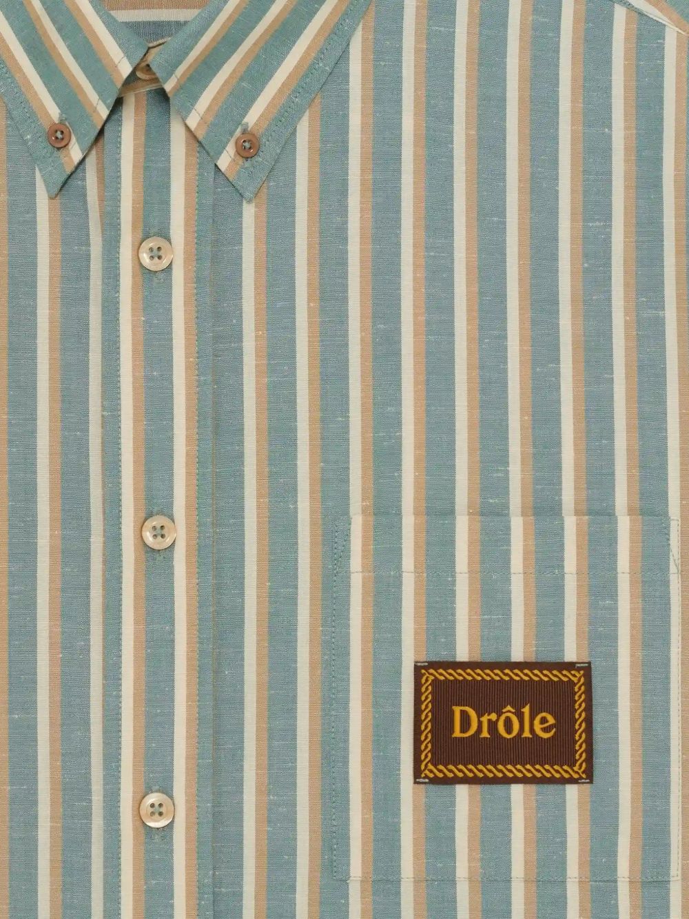 Camicia a righe con applicazione in verde Drole de monsieur - uomo 