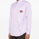 Camicia a maniche lunghe con ricamo in rosa Drole de monsieur - uomo 