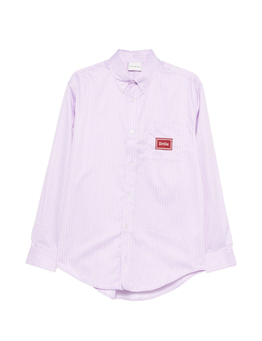 Camicia a maniche lunghe con ricamo in rosa Drole de monsieur - uomo 
