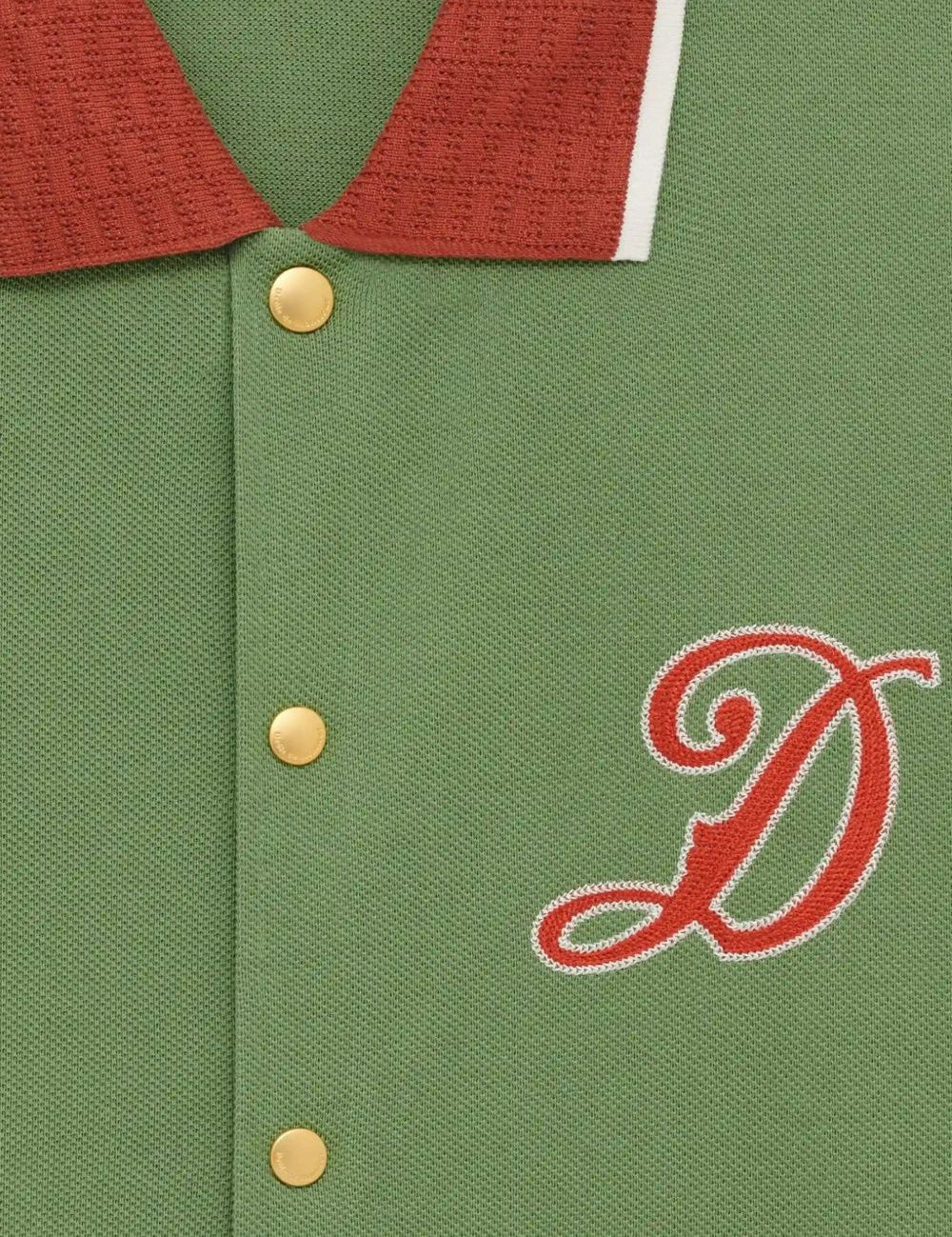 Camicia con logo ricamato in verde Drole de monsieur - uomo 