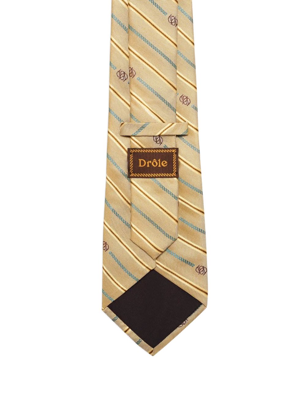 Cravatta a righe con monogramma in giallo Drole de monsieur - uomo 