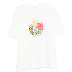 T-shirt Hibiscus Club a fiori in bianco Drole de monsieur - uomo 
