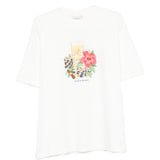 T-shirt Hibiscus Club a fiori in bianco Drole de monsieur - uomo 