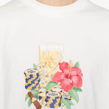T-shirt Hibiscus Club a fiori in bianco Drole de monsieur - uomo 