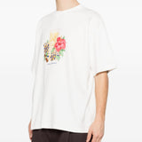 T-shirt Hibiscus Club a fiori in bianco Drole de monsieur - uomo 