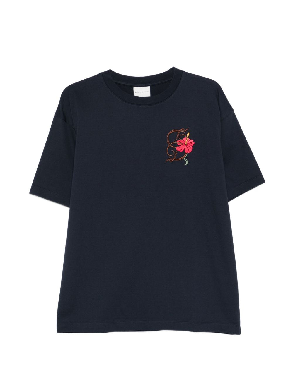 T-shirt D Hibiscus Brodée in blu Drole de monsieur - uomo 