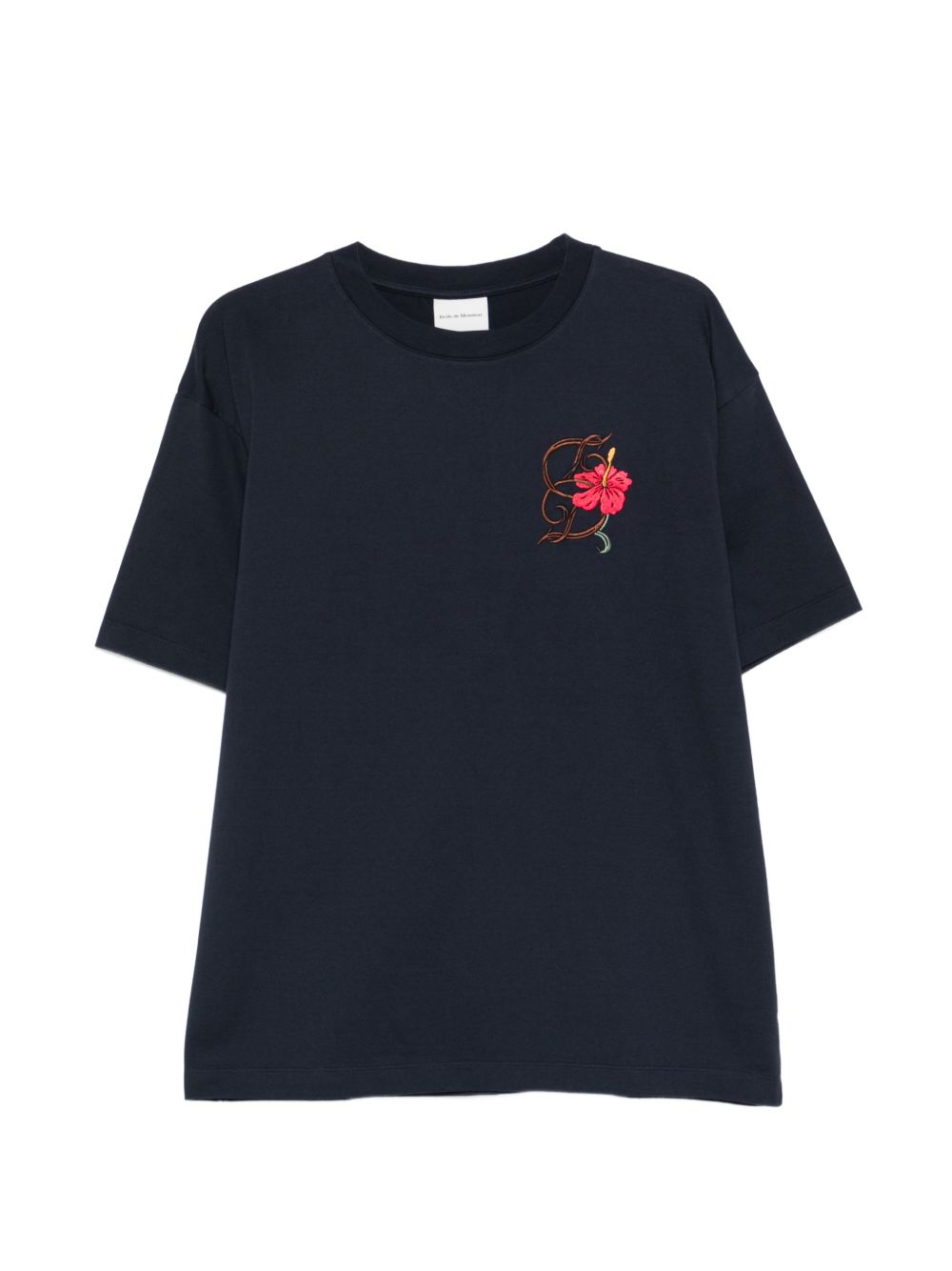 T-shirt D Hibiscus Brodée in blu Drole de monsieur - uomo 