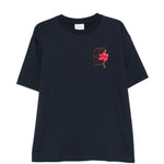 T-shirt D Hibiscus Brodée in blu Drole de monsieur - uomo 