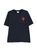 T-shirt D Hibiscus Brodée in blu Drole de monsieur - uomo