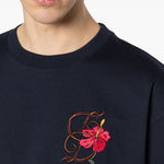 T-shirt D Hibiscus Brodée in blu Drole de monsieur - uomo 