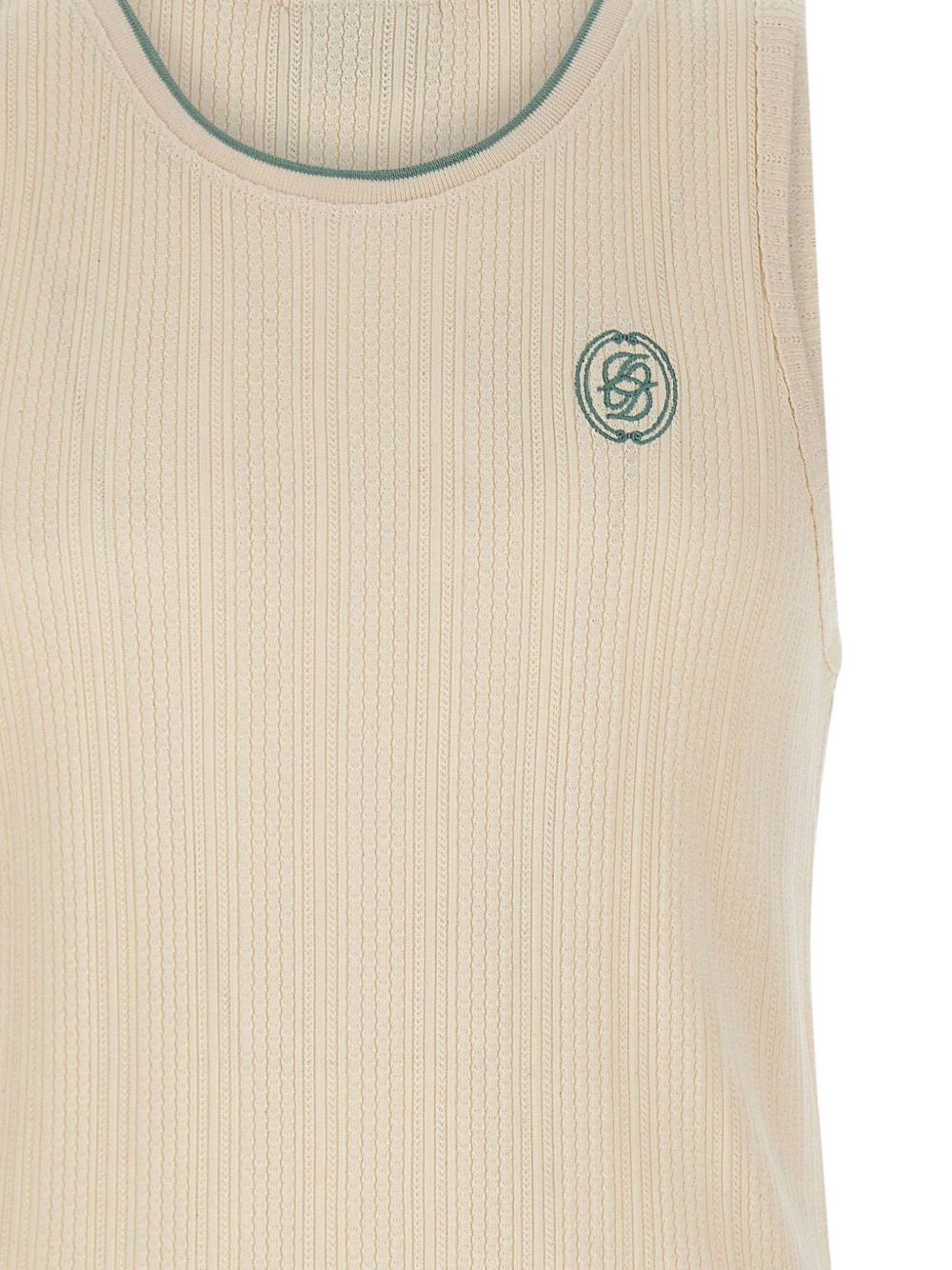 Top a coste ricamato in beige Drole de monsieur - uomo 