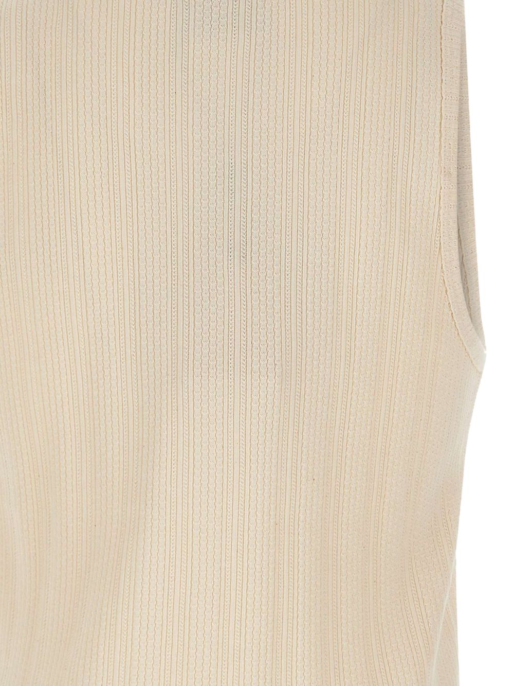 Top a coste ricamato in beige Drole de monsieur - uomo 