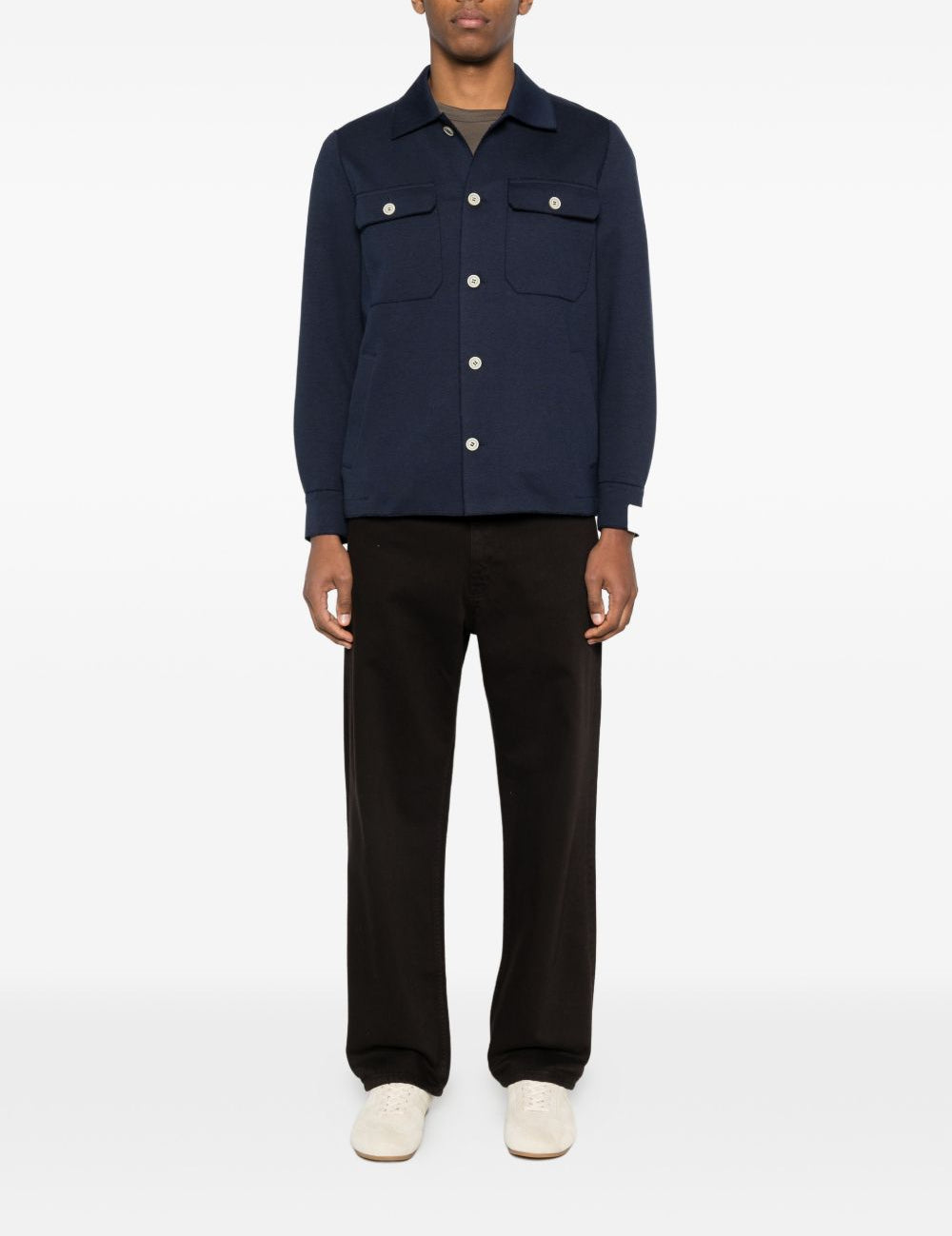 Giacca-camicia con tasche in blu Eleventy - uomo 