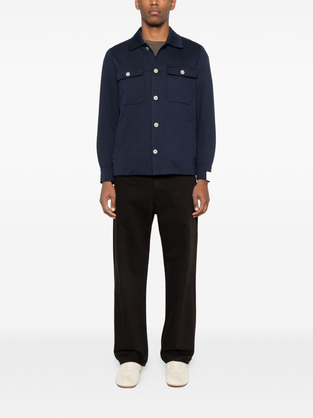 Giacca-camicia con tasche in blu Eleventy - uomo 
