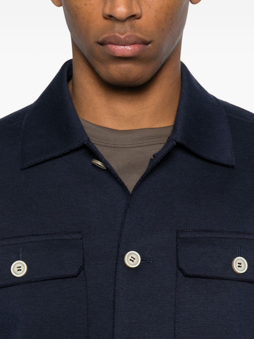 Giacca-camicia con tasche in blu Eleventy - uomo 