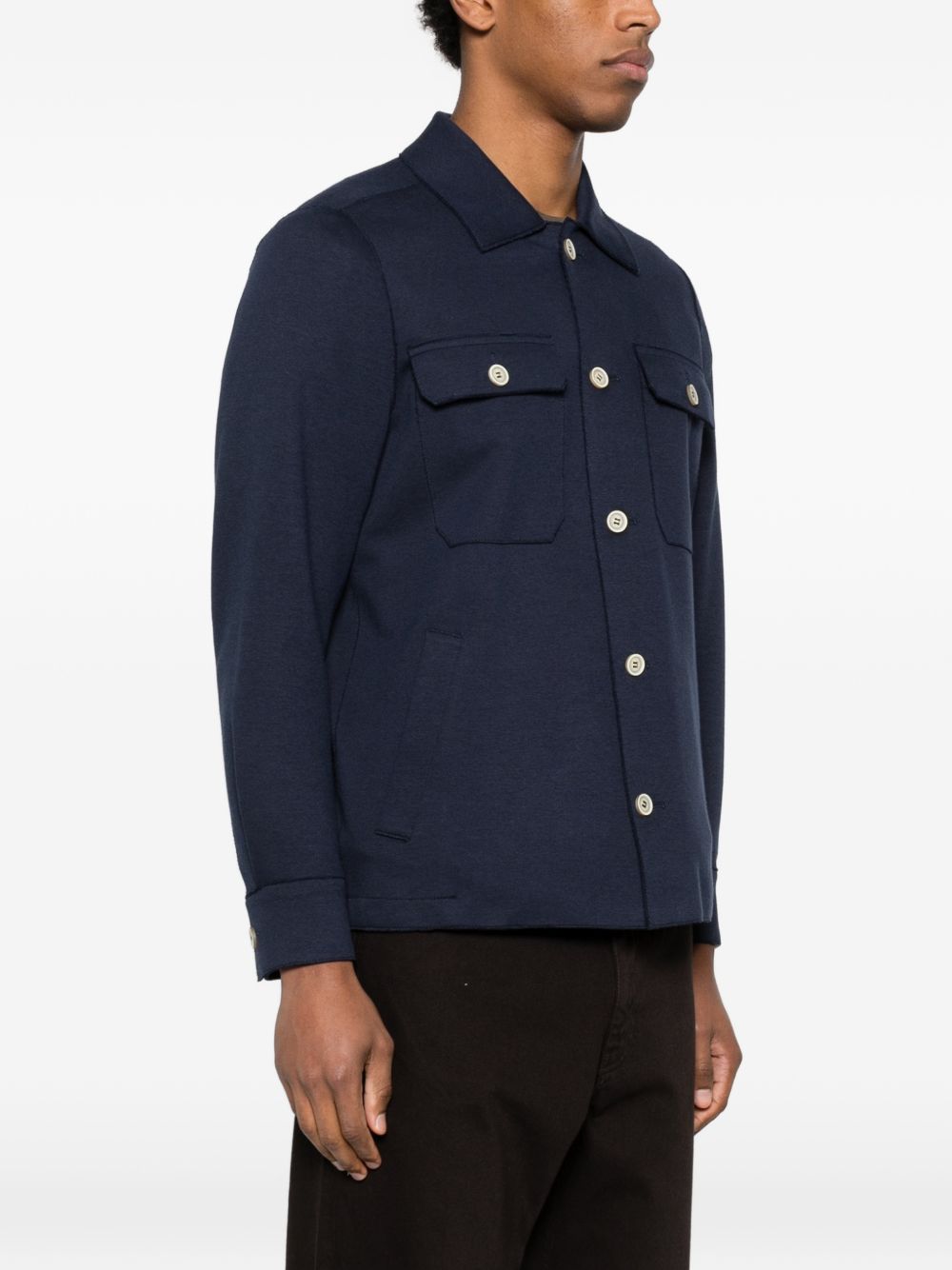Giacca-camicia con tasche in blu Eleventy - uomo 