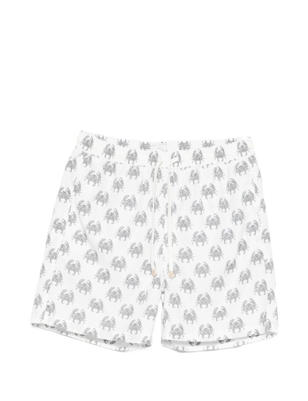 Pantaloncini da bagno con stampa granchio in bianco e nero Eleventy - uomo 