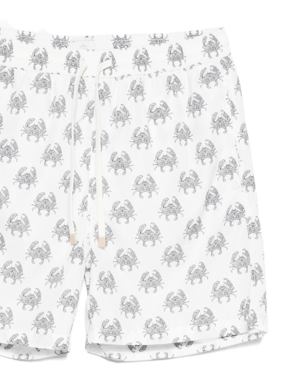 Pantaloncini da bagno con stampa granchio in bianco e nero Eleventy - uomo 