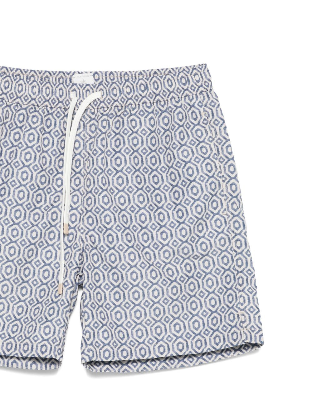 Pantaloncini da bagno con motivo geometrico in blu Eleventy - uomo 