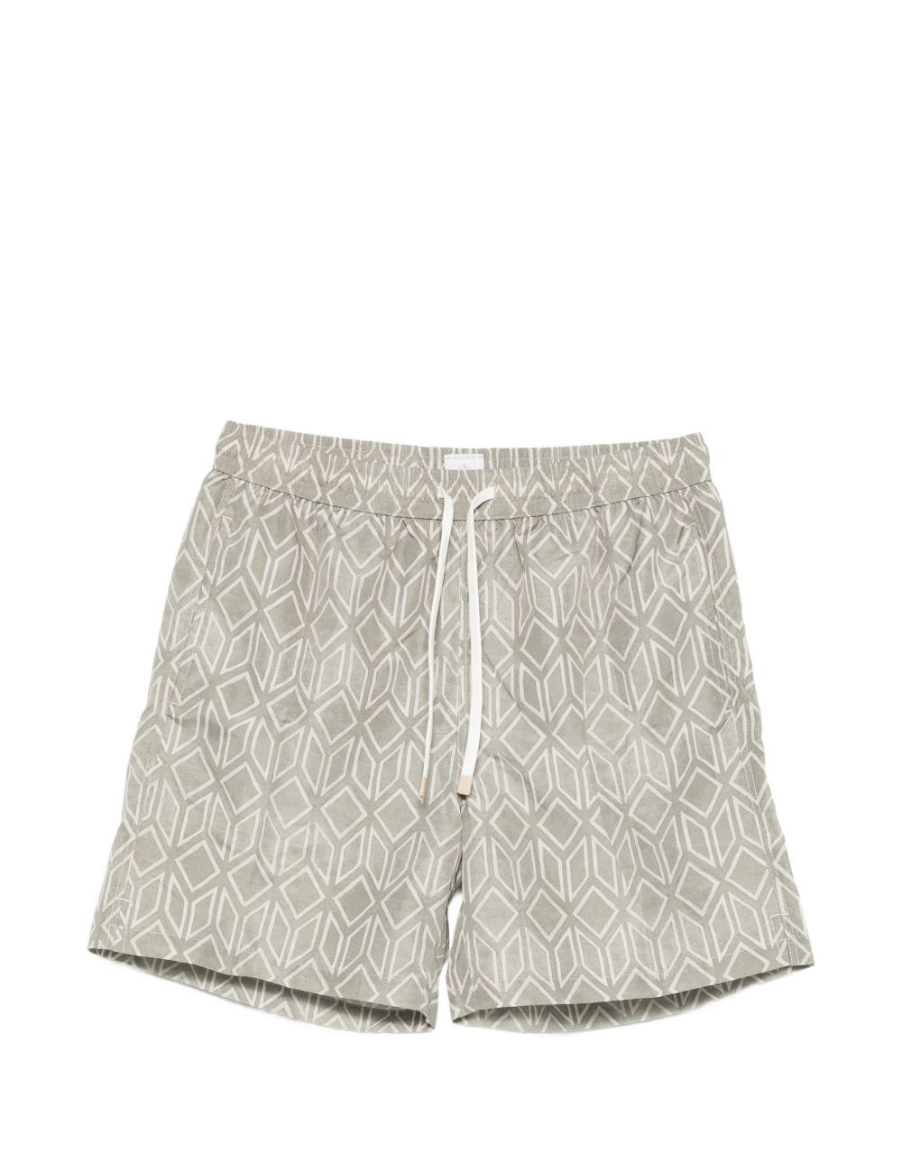 Pantaloncini da bagno con motivo geometrico in verde Eleventy - uomo 