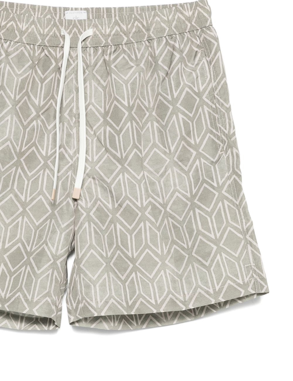 Pantaloncini da bagno con motivo geometrico in verde Eleventy - uomo 