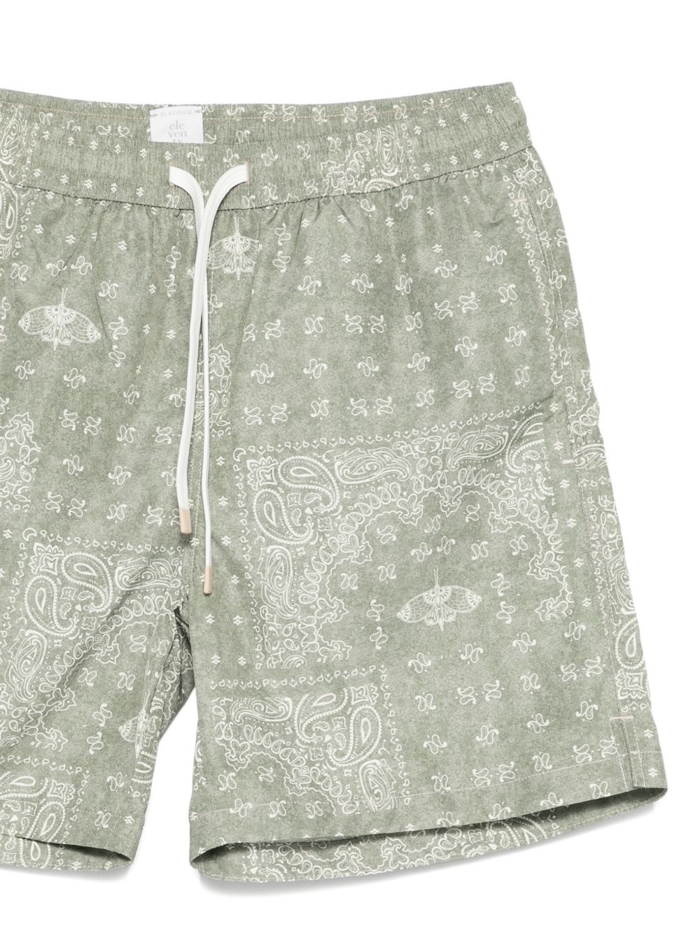 Pantaloncini da bagno con motivo paisley in verde Eleventy - uomo 