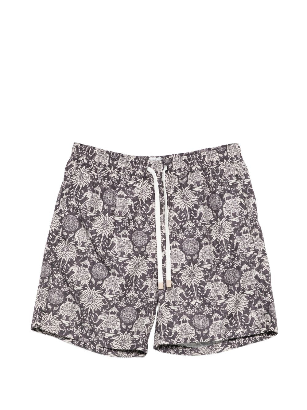 Pantaloncini da bagno con coulisse stampati in nero Eleventy - uomo 