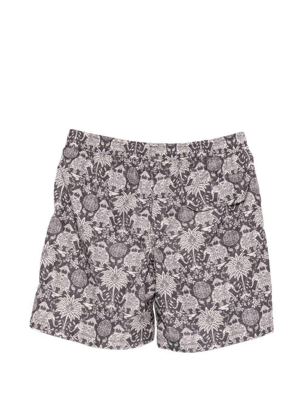 Pantaloncini da bagno con coulisse stampati in nero Eleventy - uomo 