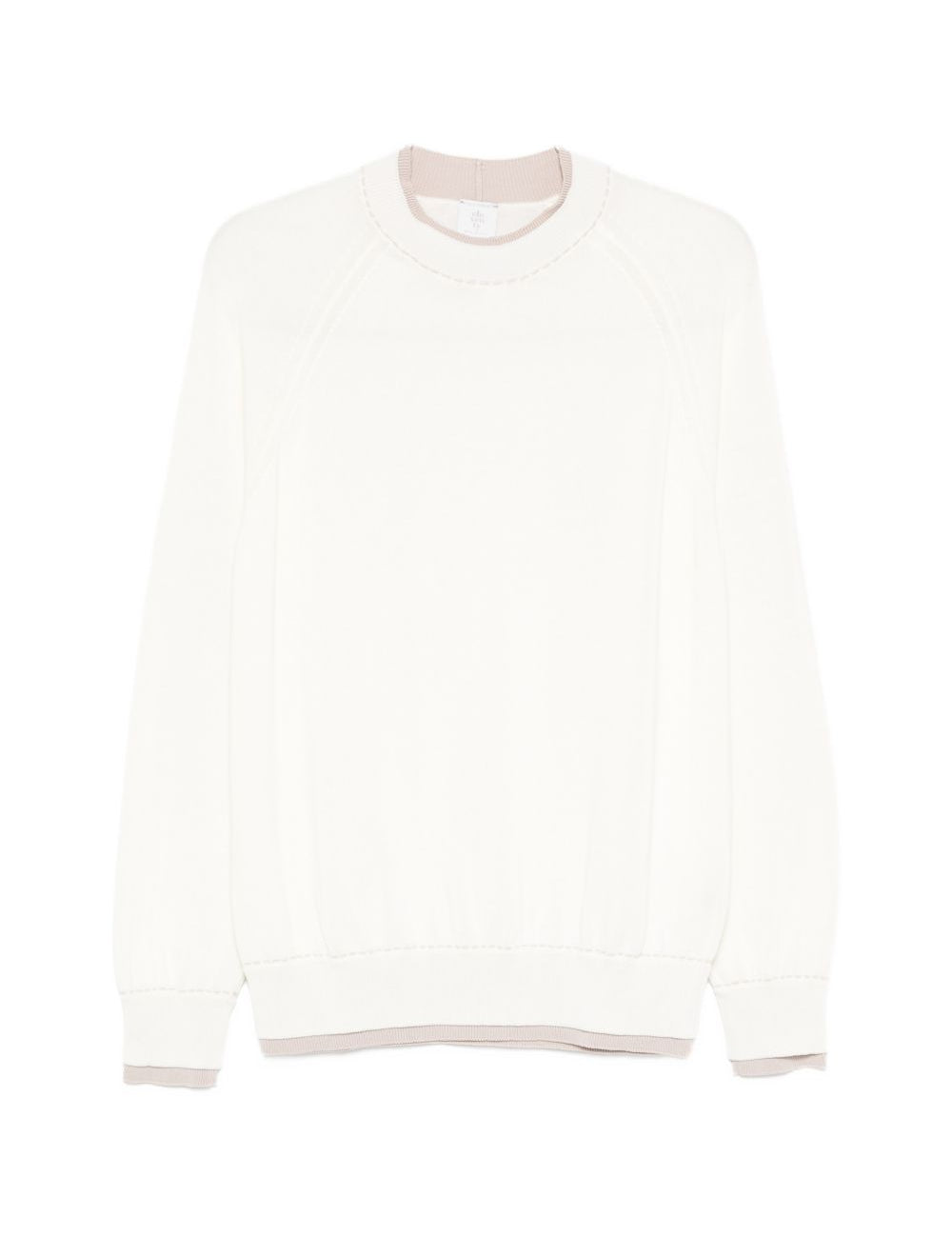 Maglia girocollo in bianco e beige Eleventy - uomo 