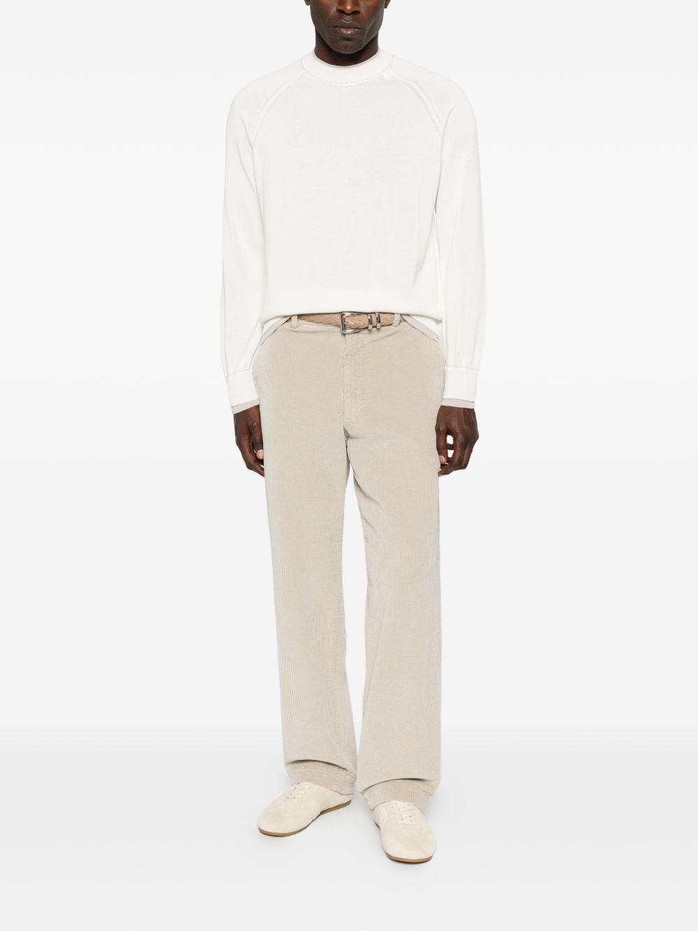 Maglia girocollo in bianco e beige Eleventy - uomo 