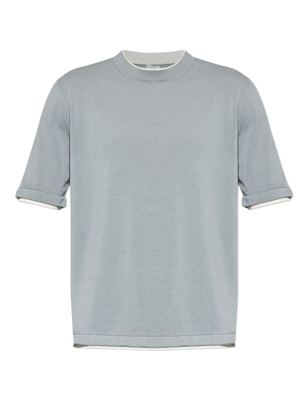 T-shirt in maglia a coste in azzurro Eleventy - uomo 