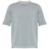 T-shirt in maglia a coste in azzurro Eleventy - uomo 