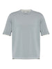 Eleventy Men's Light Blue Ribbed Knit T-Shirt