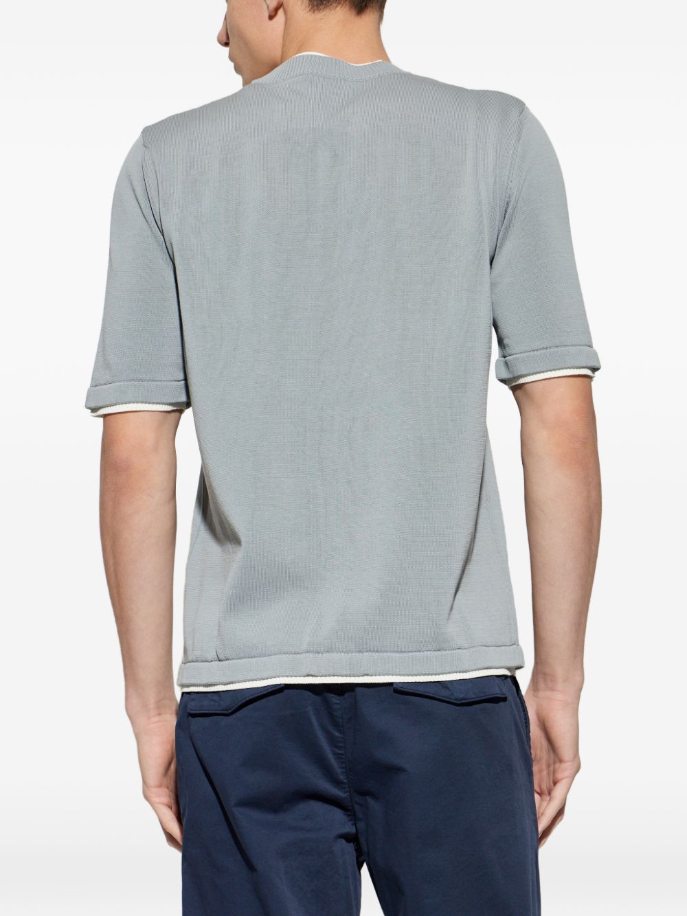 T-shirt in maglia a coste in azzurro Eleventy - uomo 
