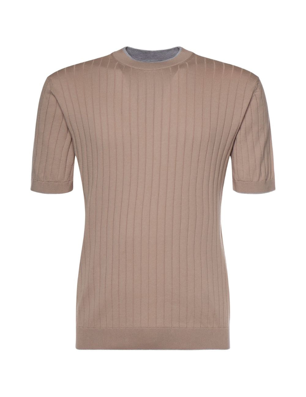 T-shirt a costine in marrone  Eleventy - uomo 