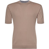 T-shirt a costine in marrone  Eleventy - uomo 