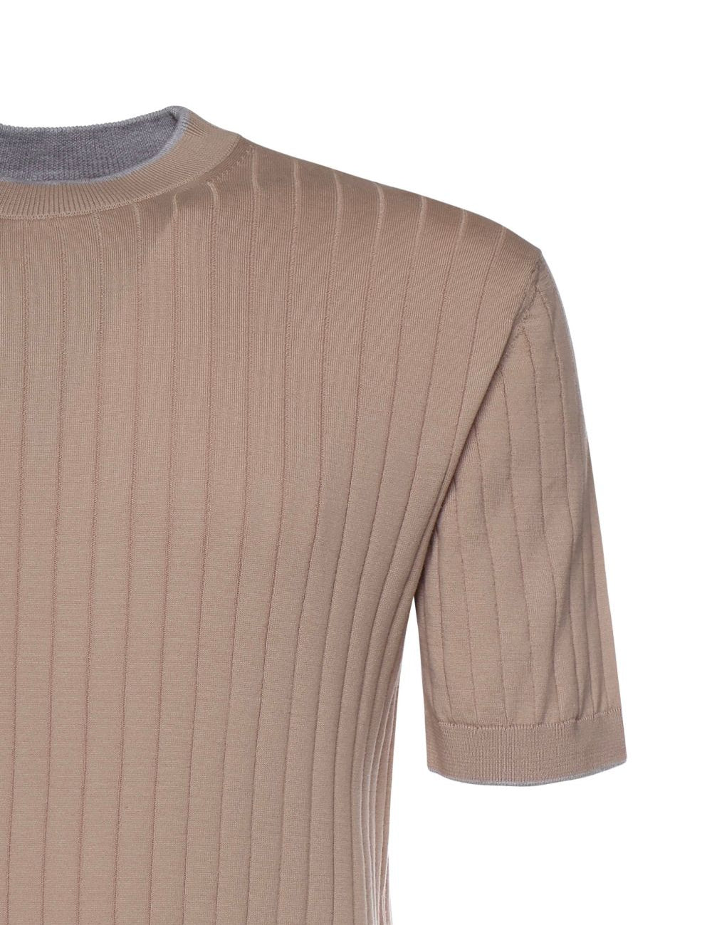 T-shirt a costine in marrone  Eleventy - uomo 